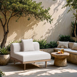 Laguna - Resilient Water Resistant Fabric Upholstered Outdoor Patio Modular Armless Chair
