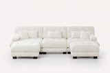 CLOUDIES 134" Sofa 3 Seater with 2 Ottoman