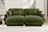CLOUDIES 94" Loveseat with 2 Ottomans