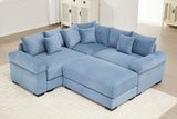 DESEO 158" Sectional Sofa with Ottoman