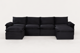 DERVAL 141" 4-Seater Sofa with 2 Ottomans
