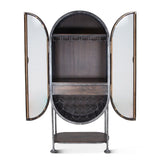 Bowery 34" Tall Oval Bar Cabinet