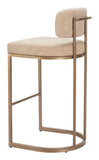 Velar Barstool (Set of 2) Beige & Bronze