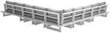 Maldives - 7 Piece Water Resistant Outdoor Patio Modular Sectional With White Base