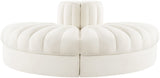 Rummi - Velvet Performance Fabric Upholstered 2 Piece  Rounded Modular Loveseat