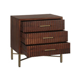 Cosmopolitan 26" Three Drawer Nightstand in Honey Brown - New