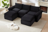 DERVAL 111" 3-Seater Sofa with 2 Ottomans