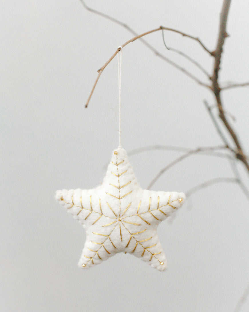 Embroidered Star Felt Ornament