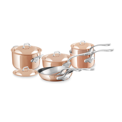 Mauviel M'6 S 10-Piece Induction Copper Cookware Set With Cast Stainless Steel Handles