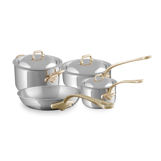 Mauviel M'COOK B 5-Ply 7-Piece Cookware Set With Brass Handles