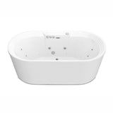 Sofi Series 67 in. L x 34 in. W Acrylic Combination 50 Gallon Capacity Freestanding Bathtub with Center Drain in White