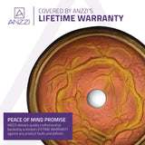 Alto Series 17 in. Bathroom Vessel Sink with Scratch-Tough and Stain-Resistant Non-Porous Surface in Brown Glass