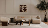 Faye Right Sectional Beige Boucle