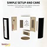 1-2-Person Round Infrared Sauna with Canadian Hemlock Wood, Infrared Heating Panels, Red Light Heater, and Glass Door
