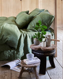 Forest green linen duvet cover set (3 pcs)