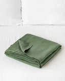 Forest green linen flat sheet