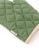 Linen oven mitt (1 pcs) in Forest green