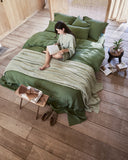 Forest green linen sheet set (4 pcs)