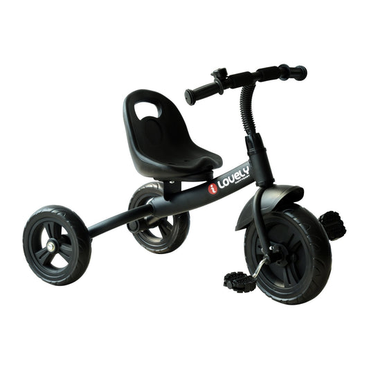 Qaba 3-Wheel Indoor Outdoor Toddler Tricycle with Bell for Recreation Ride-On Black Aosomcom