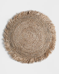 Fringe raffia placemat