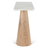 Vista 60" Console Table with White Travertine and Light Base