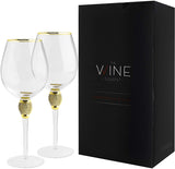 Large Diamond Wine Glasses - 15 Ounce (2, Clear)