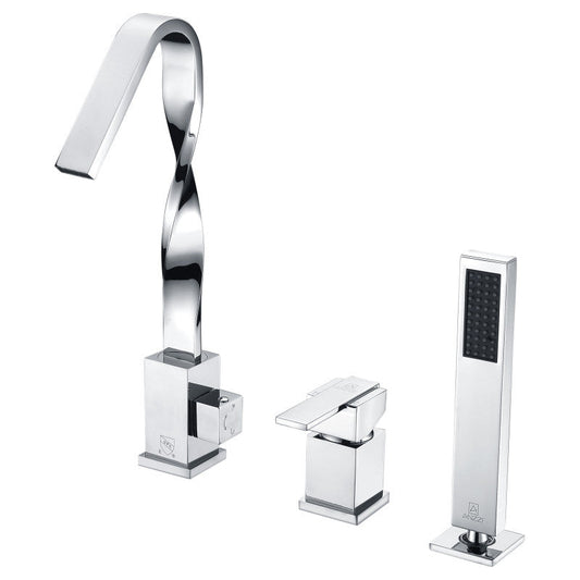 Alamere Single-Handle Deck-Mount Roman Tub Faucet in Chrome