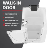 ANZZI Coupe Series 32" x 37" Compact Therapeutic Walk-In Tub with Dual Hydrotherapy (Air & Water), Fast Drain, Inline Heater, and Quick Fill Faucet, White
