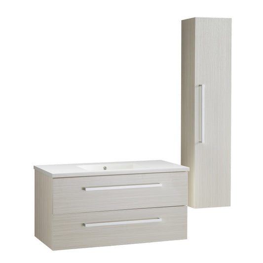 Conques 39 in. W x 20 in. H Bathroom Vanity Set in Rich White