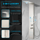 Collines Series 55 in. 2-Jetted Shower Tower with Heavy Rain Shower and Jets and Spray Wand