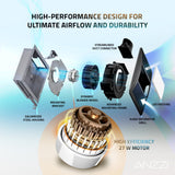 ANZZI 100 CFM Bathroom Exhaust Fan (1.5 Sones), Built-in Humidity Sensor, Dimmable Speed Control, Integrated LED Light, ETL/HVI Certified