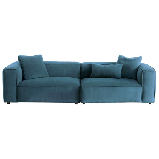 Kalen Mid-Century Modern 110" 4-Seater Corduroy Sofa