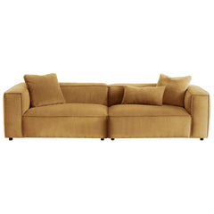 Kalen Mid-Century Modern 110" 4-Seater Corduroy Sofa