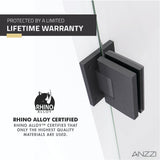 Fellow Series 24 in. x 70 in. Frameless Hinged Shower Door with Clear/Frosted Tempered Glass and Tsunami Guard