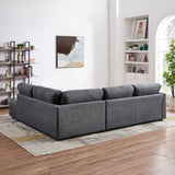Glander Grey Fabric Right-Facing Sectional Sofa