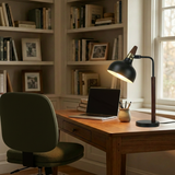 Glowlite Black Table Lamp with Cone Shade