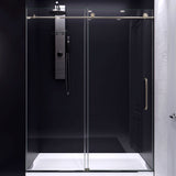 Madam Series 50 to 54 in. x 76 in. Frameless Sliding Shower Door with 3/8" (10mm) Tempered Clear Glass