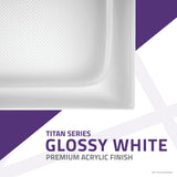 ANZZI Titan 36" x 36" Corner Shower Pan, Durable Marine Grade Acrylic, cUPC Certified, Center Drain, Slip-Resistant Flooring, White Finish