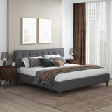 Graceville Dark Grey Fabric Platform King Bed