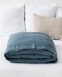 Gray blue linen duvet cover