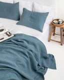 Gray blue waffle blanket