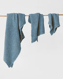 Gray blue waffle towel set (3 pcs)