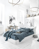Gray blue linen sheet set (4 pcs)