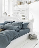 Gray blue linen sheet set (4 pcs)