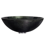 Amalfi Round Glass Vessel Bathroom Sink with Stellar Black Finish