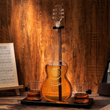 Guitar Whiskey & Wine Decanter & Mahogany Base - 1000 ML