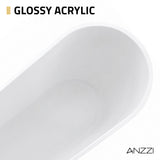 Trend Series 67 in. x 32 in. Flat Bottom Acrylic Freestanding Soaking Bathtub with Center Drain in Glossy White