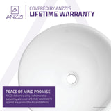 Deux Series 16 in. L x 16 in. W Top Mount Round Non-Porous Bathroom Vessel Sink in Glossy White Vitreous China Ceramic
