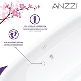 Britt Series 59 in. x 30 in. Flat Bottom Acrylic Freestanding Soaking Bathtub with Center Drain in Glossy White