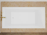 ANZZI Illyrian Series 72" L Drop-In Soaker Bathtub, Marine Grade Acrylic, Reversible Drain, Minimalism-Inspired Design, White